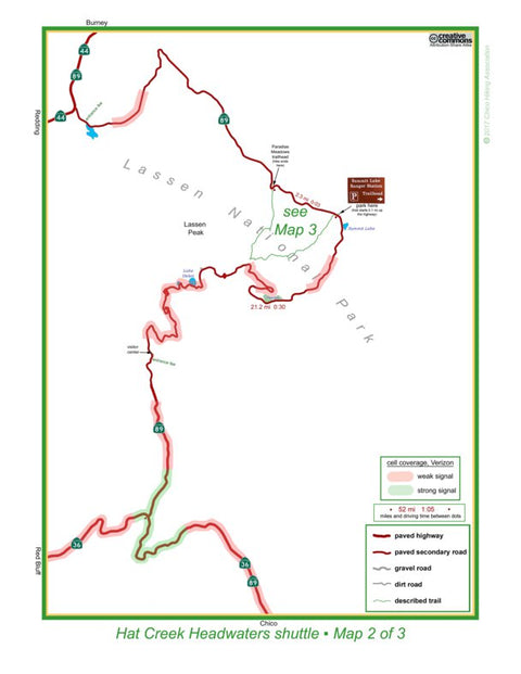 Hat Creek Headwaters trailhead map