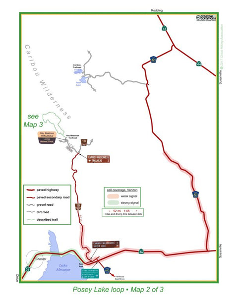 Posey Lake trailhead map