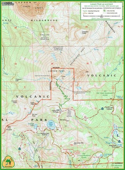 Lassen Peak trail Map by Sacramento Valley Hiking Conference