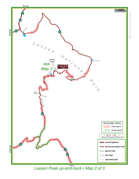 Lassen Peak trailhead map