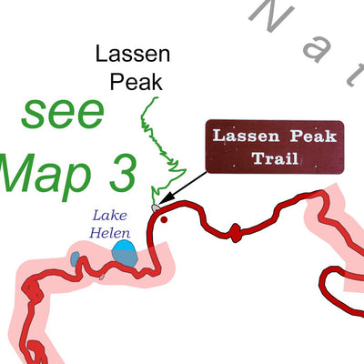 Lassen Peak trailhead map