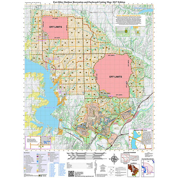 Fort Riley Outdoor Recreation and Fuelwood Cutting Map: 2017 Edition by ...