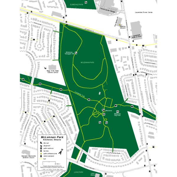 Kitchener Center Riding Map McLennan Park, Kitchener Map by Julie Witmer Custom Map Design | Avenza ...