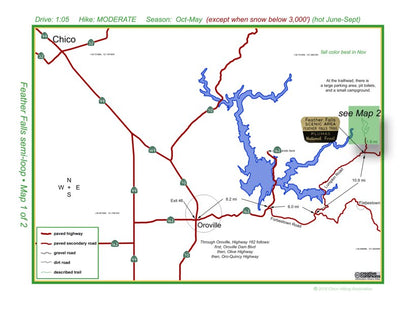 Feather Falls overview/trailhead map