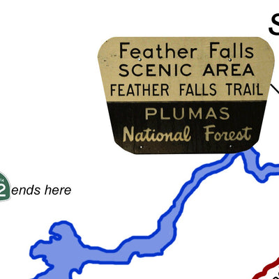 Feather Falls overview/trailhead map