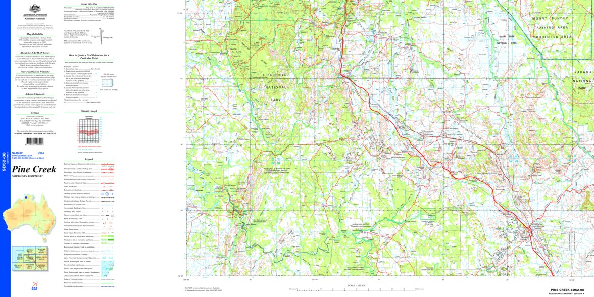 Pine Creek SD52 - 08 Map by Geoscience Australia | Avenza Maps