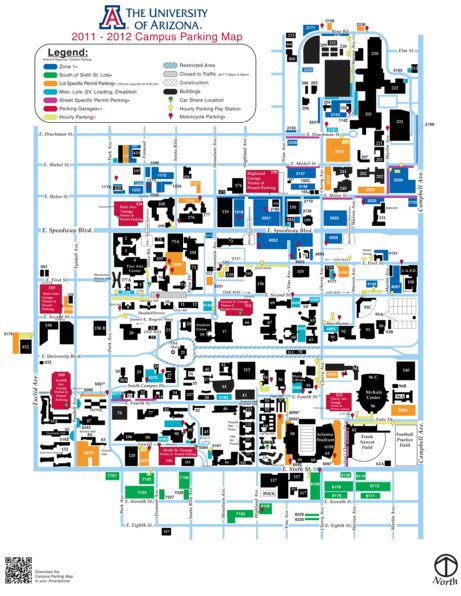 University of Arizona Campus Parking Map by Avenza Systems Inc 