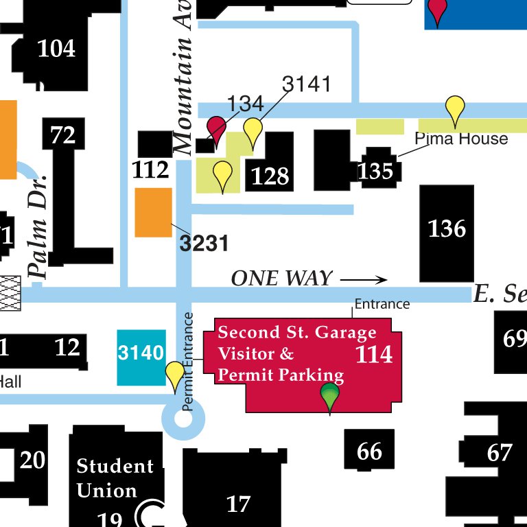 University of Arizona Campus Parking Map by Avenza Systems Inc 