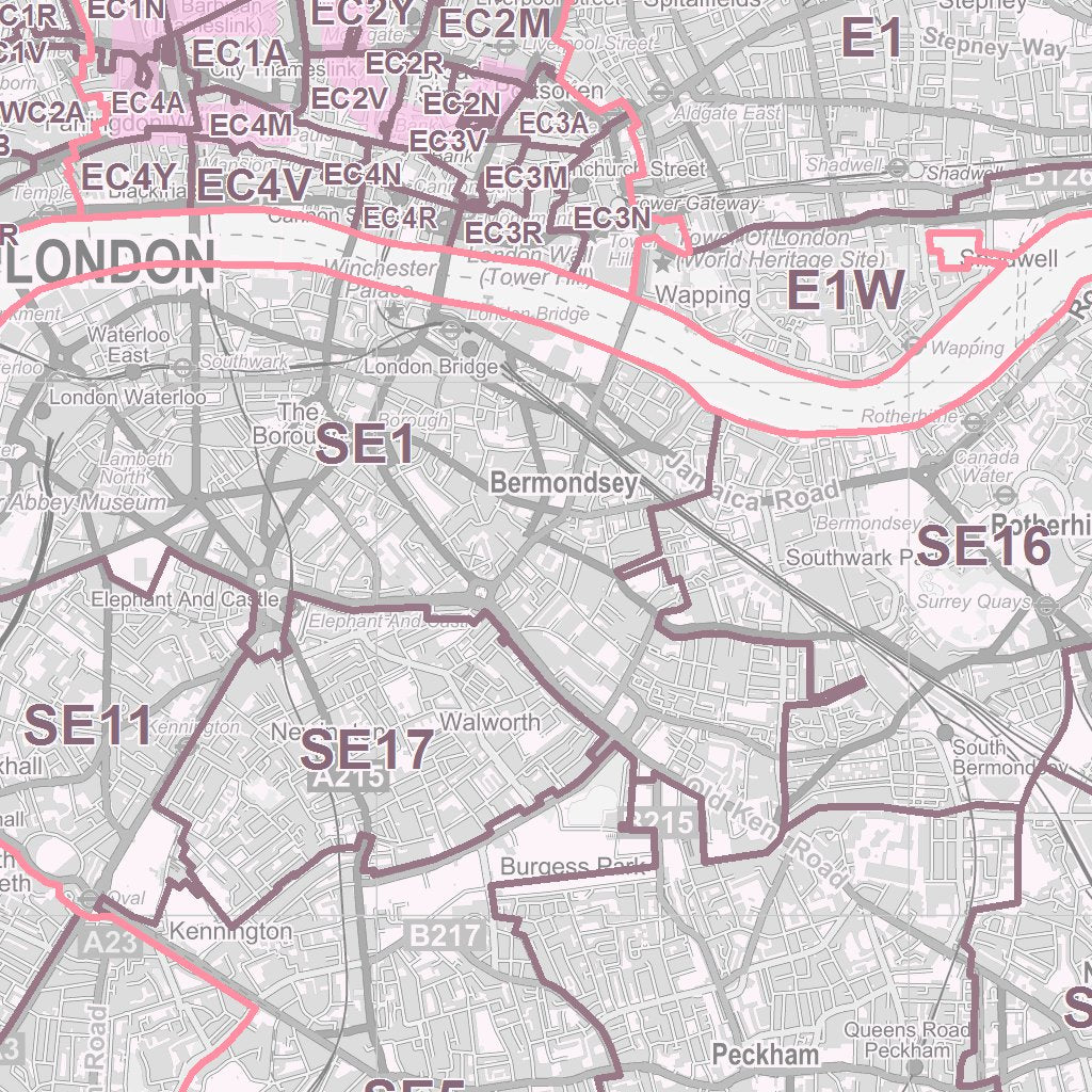 Postcode District Map: Greater London by Maps International | Avenza Maps