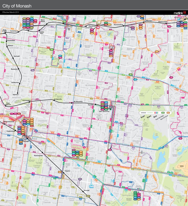 Melbourne Transit: Monash Map by Avenza Systems Inc. | Avenza Maps