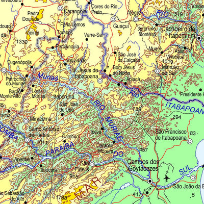 Southeast Brazil Physical Relief