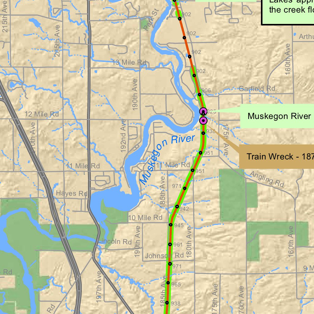 Fred Meijer White Pine Trail Howard City to Reed City Map by West