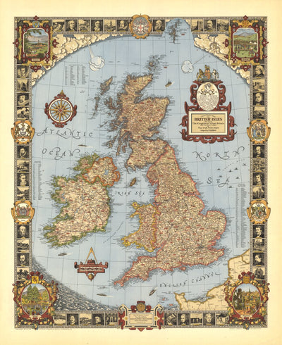 A Modern Pilgrim's Map of the British Isles 1937