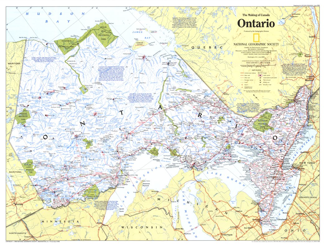 Ontario 1996 Map by National Geographic | Avenza Maps