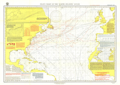 Pilot Chart Of The North Atlantic Ocean 1903