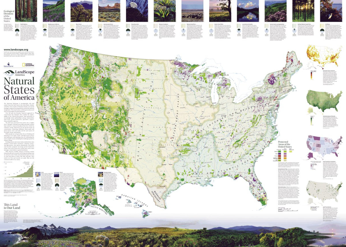 Netural Map Landscope U.S. Conservation Map: Natural States by National Geographic ...