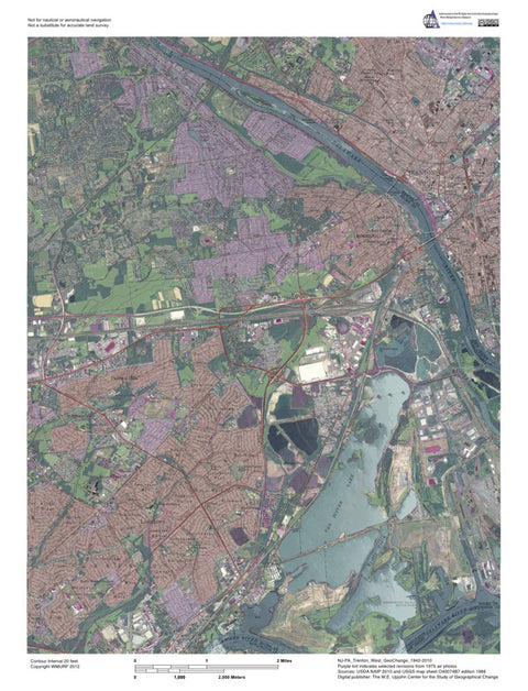 NJ-PA-Trenton West: GeoChange 1942-2010