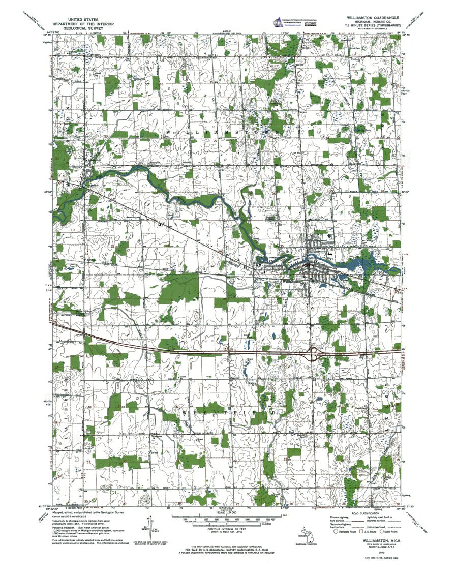MI-Williamston: Authoritative US Topos 1970 Map by Western Michigan ...