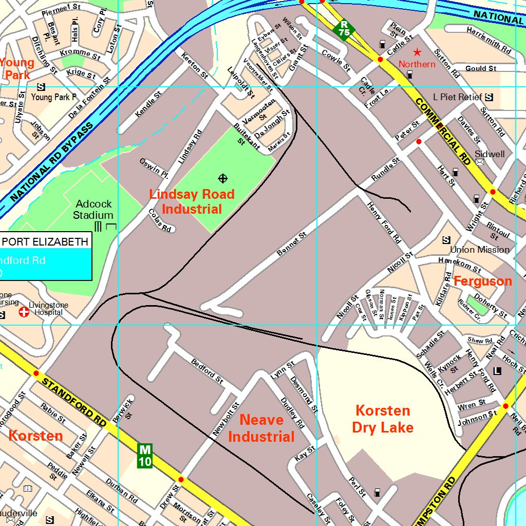 Port Elizabeth StreetMap - Central Map by MapStudio | Avenza Maps