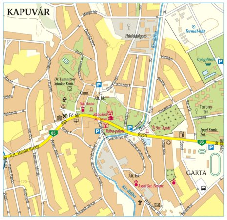 Kapuvár city map