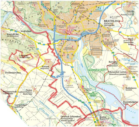 Pozsony áthajtási térkép, Bratislava transit map