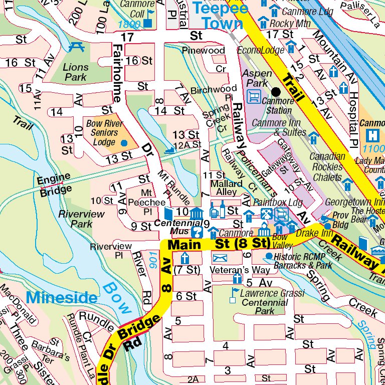Canmore, AB Map by Mapmobility Corp. Avenza Maps