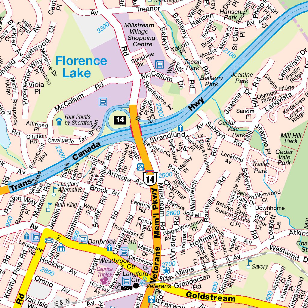 Langford, View Royal, Highlands and Colwood, BC Map by Mapmobility Corp