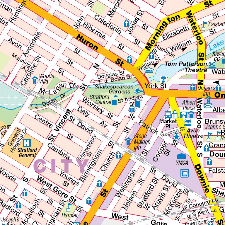 Stratford ON Map By Mapmobility Corp Avenza Maps