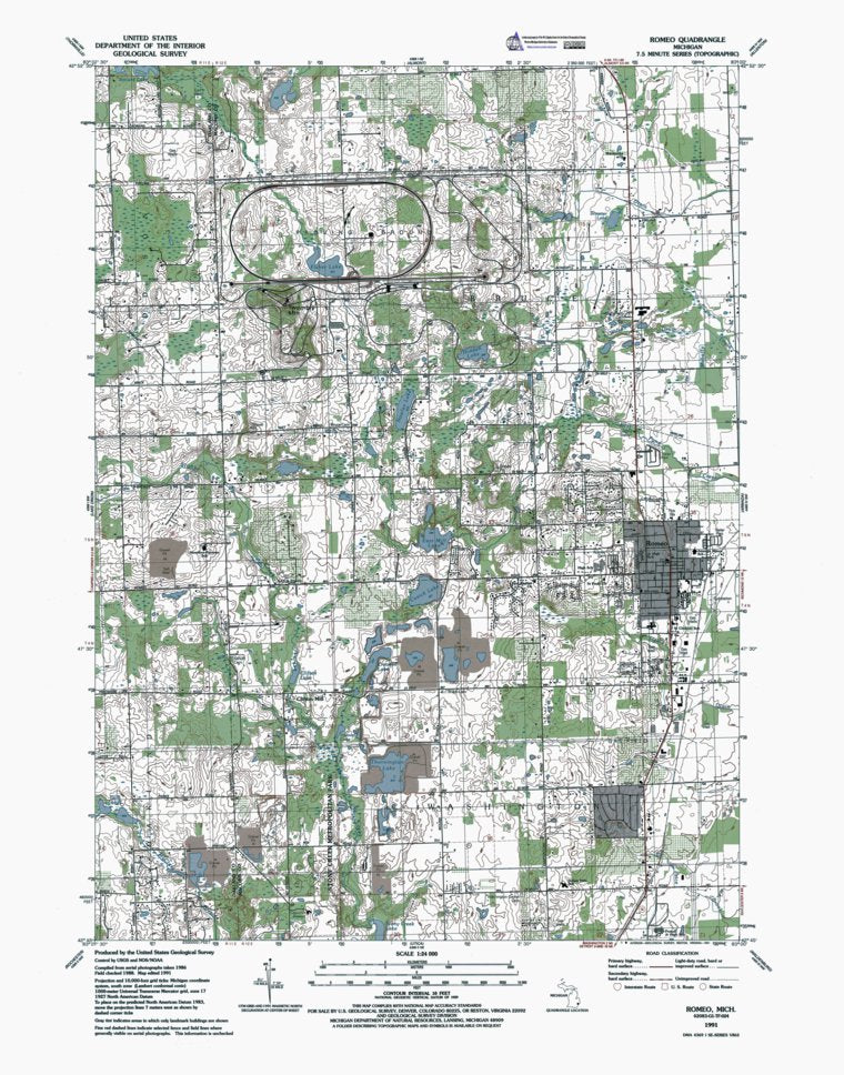 MI-Romeo: Authoritative US Topos 1991 Map by Western Michigan ...
