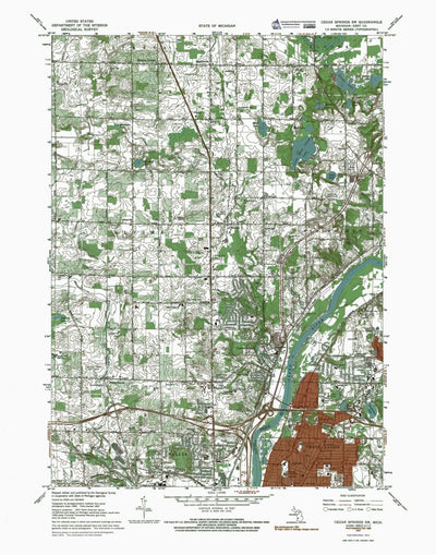 MI-Cedar Springs SW: Authoritative US Topos 1967