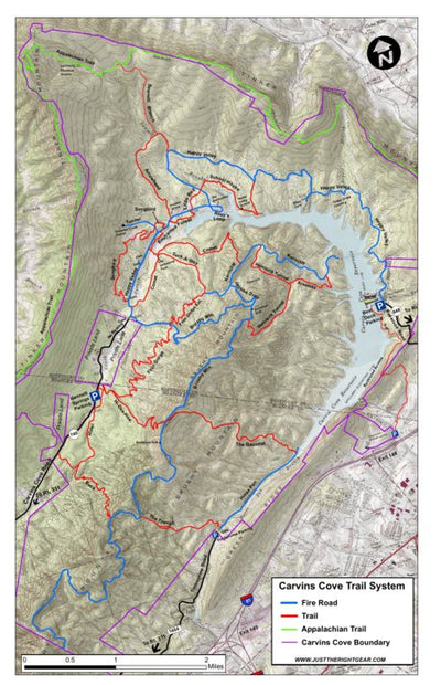 Carvins Cove Trail Map