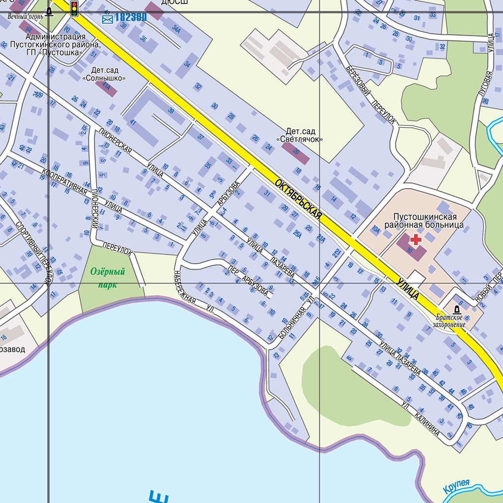 Пустошка, план города. Pustoshka Town Plan Map by Waldin | Avenza Maps