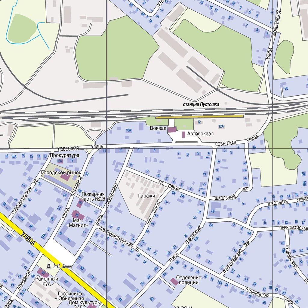 Пустошка, план города. Pustoshka Town Plan Map by Waldin | Avenza Maps