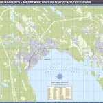 Медвежьегорск, адресный план. Medvezhegorsk (Karhumäki) in Russian Karelia City Map