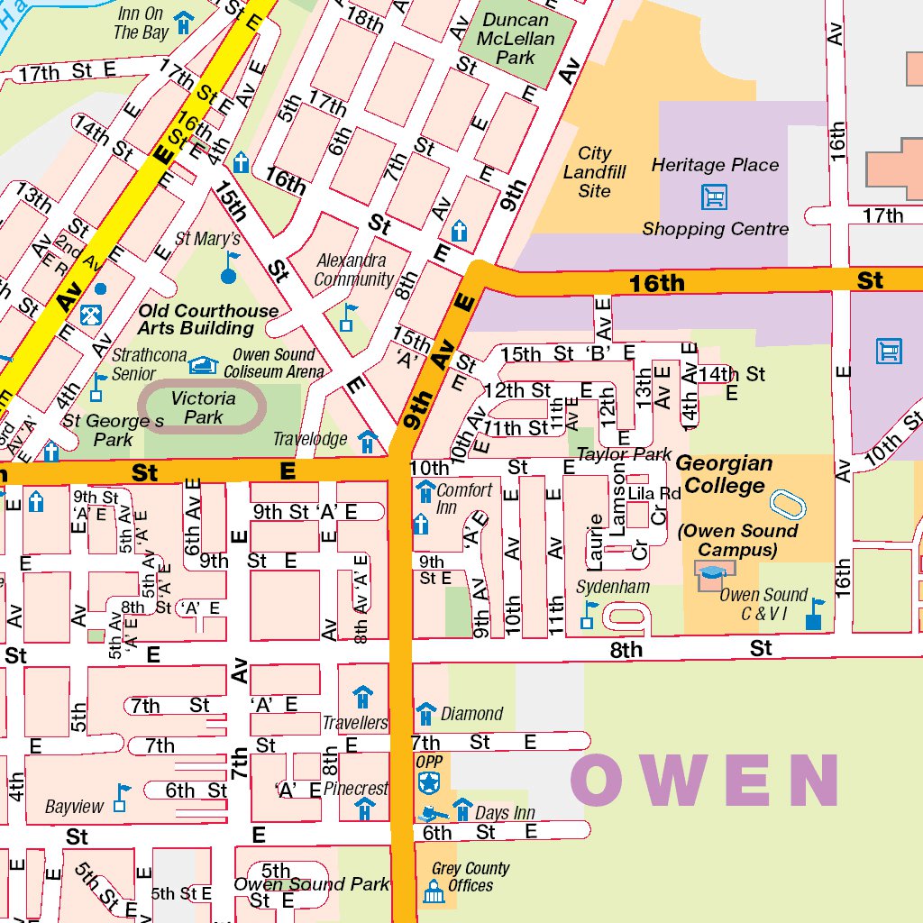 Owen Sound, ON Map by Mapmobility Corp. Avenza Maps