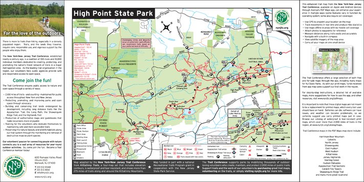 High Point State Park - NJ State Parks Map by New York-New Jersey Trail ...