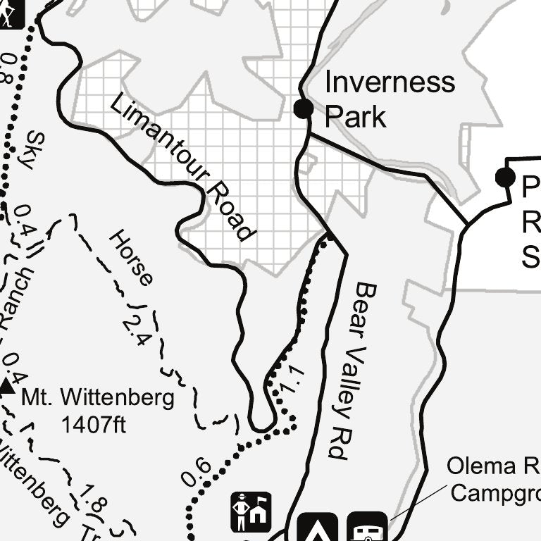 Point Reyes Hikes Map NPS, South District Hiking Map, Point Reyes NS by Point Reyes NS ...
