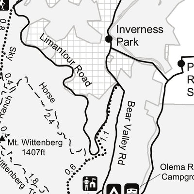 NPS, South District Hiking Map, Point Reyes NS