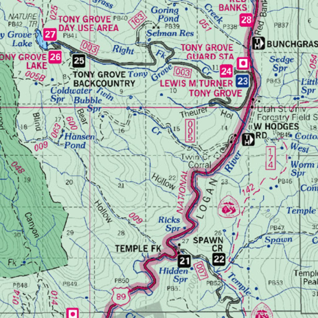 Uinta Wasatch Cache National Forest Logan Ranger District 2009 Map by