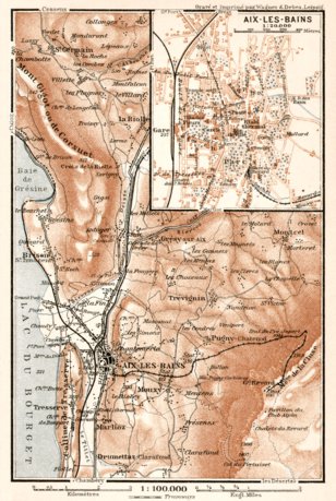 Aix-les-Bains town plan, 1902