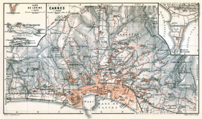 Cannes city map, 1913 (1:20,000 scale)