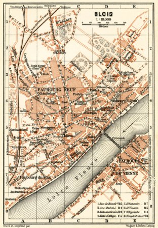 Blois city map, 1913