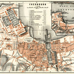 Cherbourg city map, 1913