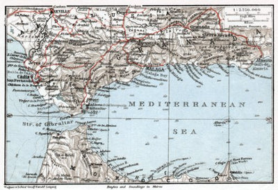 Western Mediterranean map, 1911