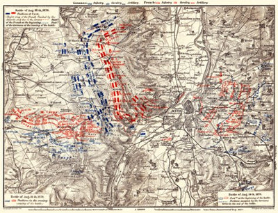 Battle at Metz of August 1870, site map, 1905