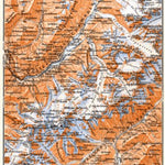 Mont Blanc and Chamonix Valley map, 1900