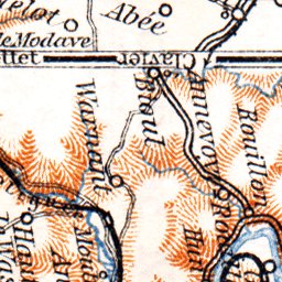 Meuse River course Map from Liége to Namur, 1904 by Waldin | Avenza Maps