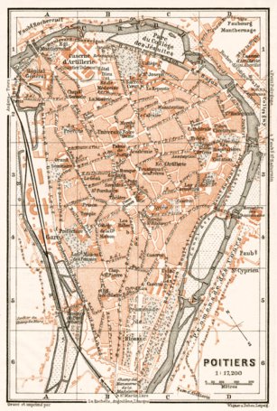 Poitiers city map, 1902