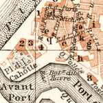 Trouville and Deauville, towns´ map, 1909