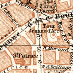 Rouen city map, 1909